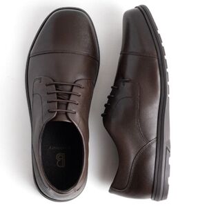 Birchbury Barefoot Dress Shoe Wide Toe-Box Zero-Drop Slip-On Brown Size 11